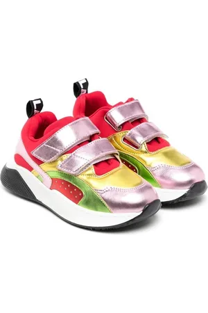 Stella McCartney Colour-block metallic leather sneakers