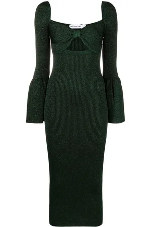 Self-Portrait Bow-detailed cut-out midi dress