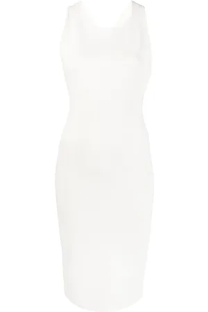 YVES SALOMON Ribbed cross-strap midi dress