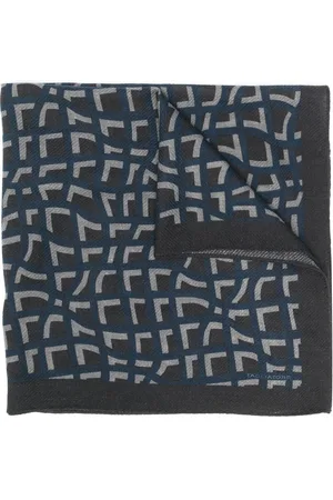 TAGLIATORE Geometric-print wool-cashmere foulard