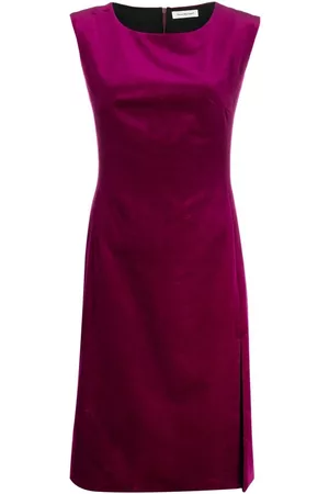 There Was One Sleeveless velvet midi dress