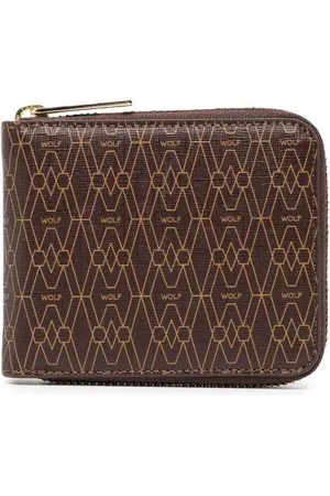 Wolf Logo-print zip-around wallet