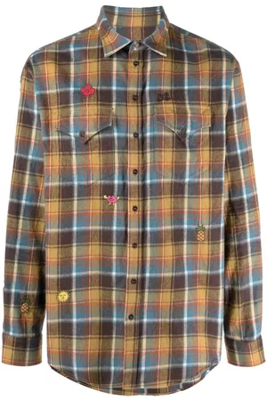 Dsquared2 Embroidered-detail plaid-check print shirt