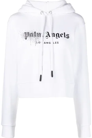 Palm Angels Rhinestone-embellished logo print hoodie