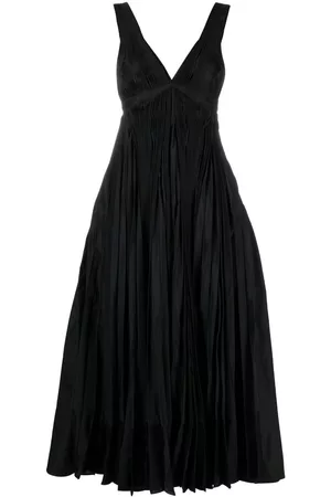 Jil Sander Pleated V-neck evening dress