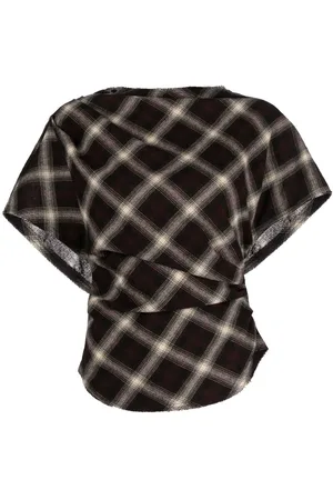 Marant Etoile Check-print ruched top