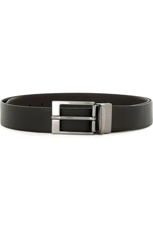 Armani Exchange Engraved logo leather belt