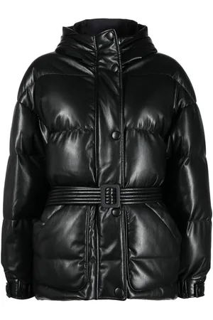 Ienki Ienki Faux-leather zip-up padded jacket