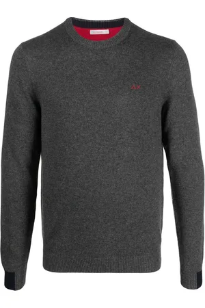 sun68 Men Jumpers - Logo-embroidered knitted jumper