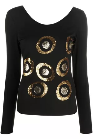 VERSACE 2000s sequinned long-sleeved top