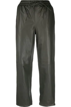 YVES SALOMON Drawstring-waist lambskin trousers