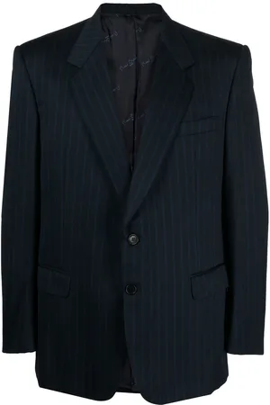 Pierre Cardin 1990s pinstriped notched lapels blazer