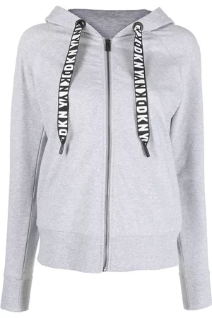 DKNY Logo-drawstring zip-up hoodie