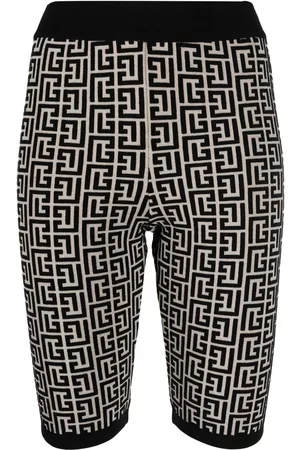 Balmain Monogram-print knitted shorts