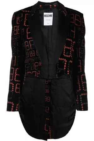 Moschino 2010 number-print asymmetric jacket
