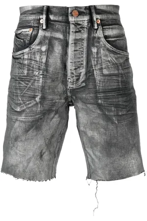 Purple Brand Mid-Rise iridescent denim shorts