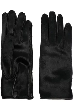 Maison Margiela Signature-stitch logo pony-hair gloves