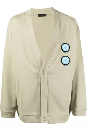 Off-Duty Flak smiley patch cardigan