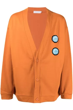 Off-Duty Flak smiley patch cardigan