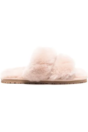Mou Open-toe shearling slides
