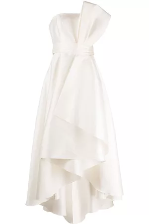 Sachin & Babi Tara draped strapless gown