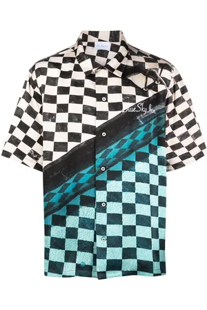 BLUE SKY INN Embroidered-logo checked shirt