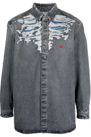 Diesel D-Simply-Over-Fsb distressed denim shirt