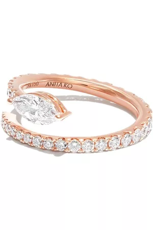 Anita 18kt rose gold Two Row Coil diamond ring