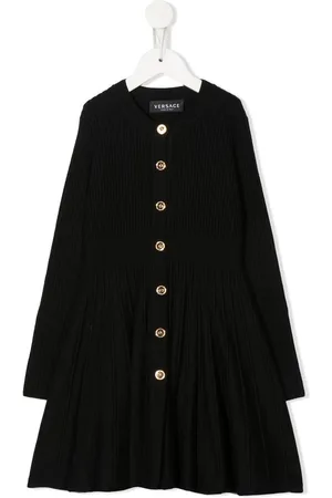 VERSACE Ribbed-knit wool dress