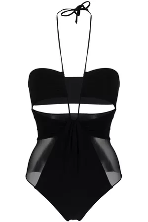Nensi Dojaka Sheer-panelled cut-out swimsuit
