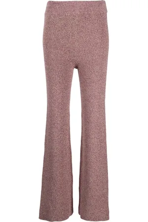 REMAIN Mélange-knit flared trousers