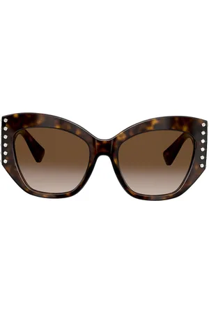 VALENTINO GARAVANI Embellished tortoiseshell effect cat eye sunglasses