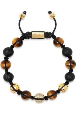 Nialaya Men Bracelets - Tiger-eye beaded bracelet