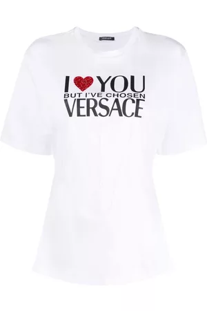 VERSACE Slogan-print cotton T-shirt