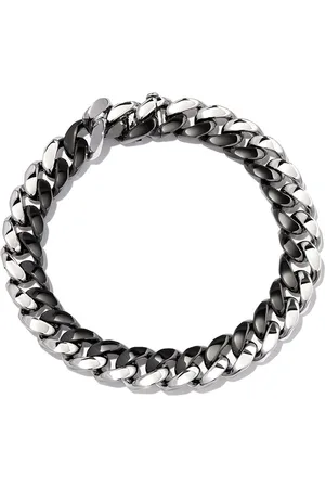 Shay 18kt white and black gold curb-link bracelet