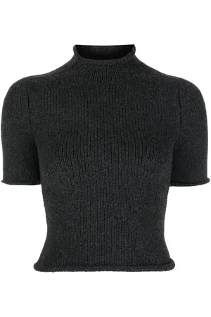 Alexander Wang COMPACT KNIT TEE WITH JERSEY ROLL TRIMS