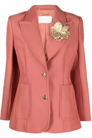 ZIMMERMANN Floral-appliqué single-breasted blazer