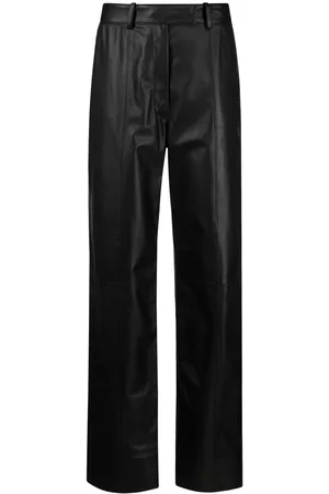 Simonetta Wide-leg leather trousers