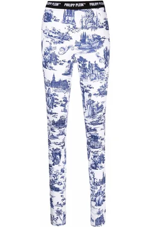 Philipp Plein Embroidered high-rise leggings