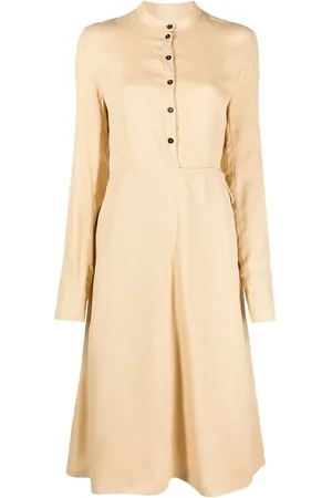 Jil Sander Collarless long-sleeve midi dress