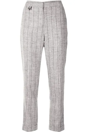 LORENA ANTONIAZZI Vertical-stripe straight trousers