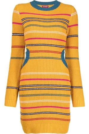 Staud Knitted striped mini dress