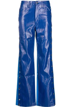 ROTATE Two-tone straight-leg trousers