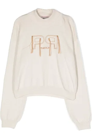 Pinko TEEN embroidered-logo crew-neck jumper