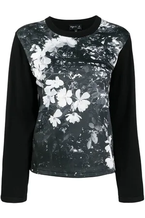 AGNÈS B. Photograph-print knitted top