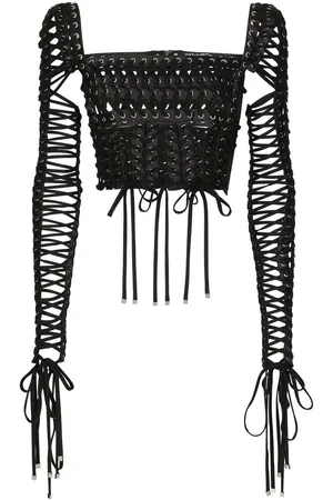 Dolce & Gabbana Lace-up detailed bustier blouse