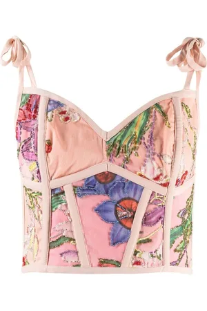PATBO Iris bead-embellished beach top