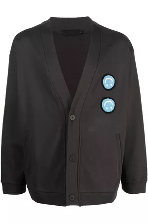 Off-Duty Flak smiley-patch cardigan