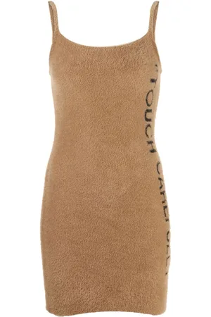 OFF-WHITE Slogan detail fuzzy mini dress