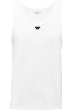 Prada Men Tank Tops - Logo plaque tank top